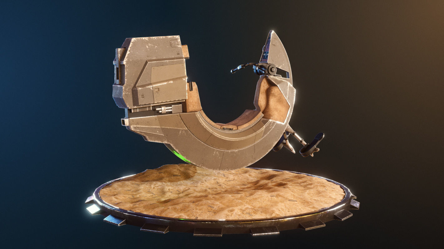 Darth Maul Sith Speeder Low-poly 3D model_2