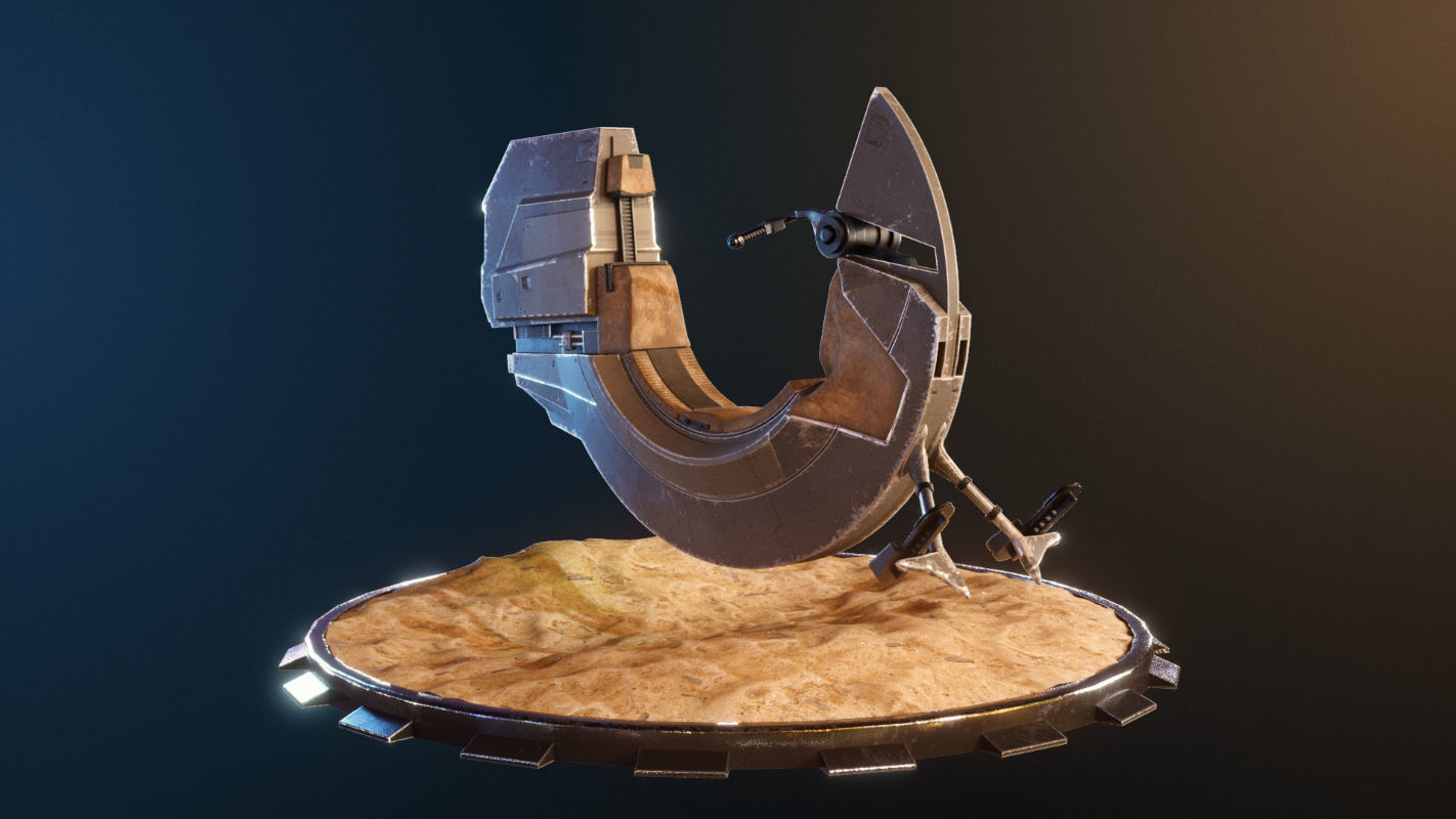 Darth Maul Sith Speeder Low-poly 3D model_3