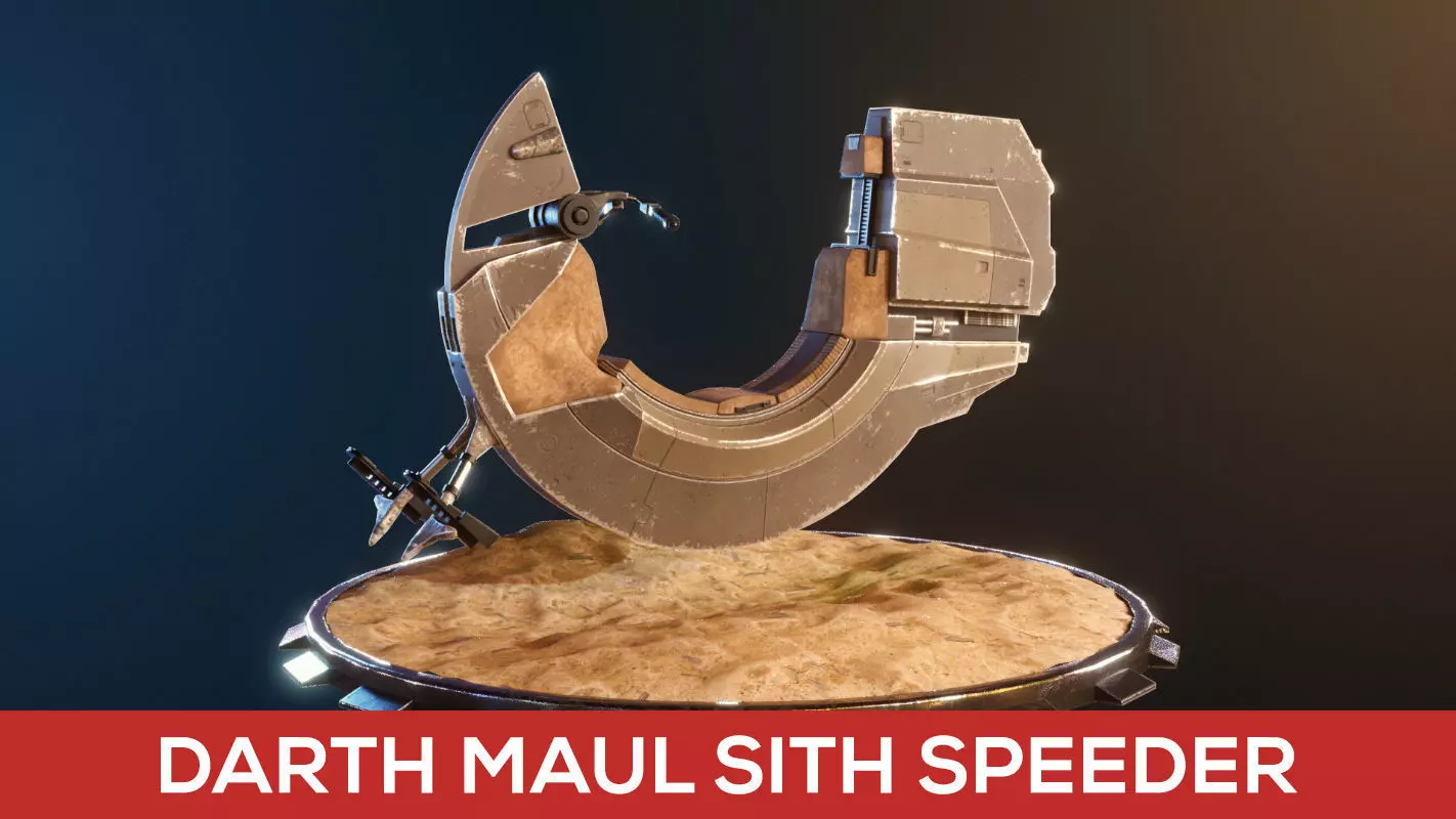 Darth Maul Sith Speeder Low-poly 3D model_0