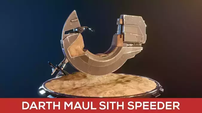 Darth Maul Sith Speeder Low-poly 3D model