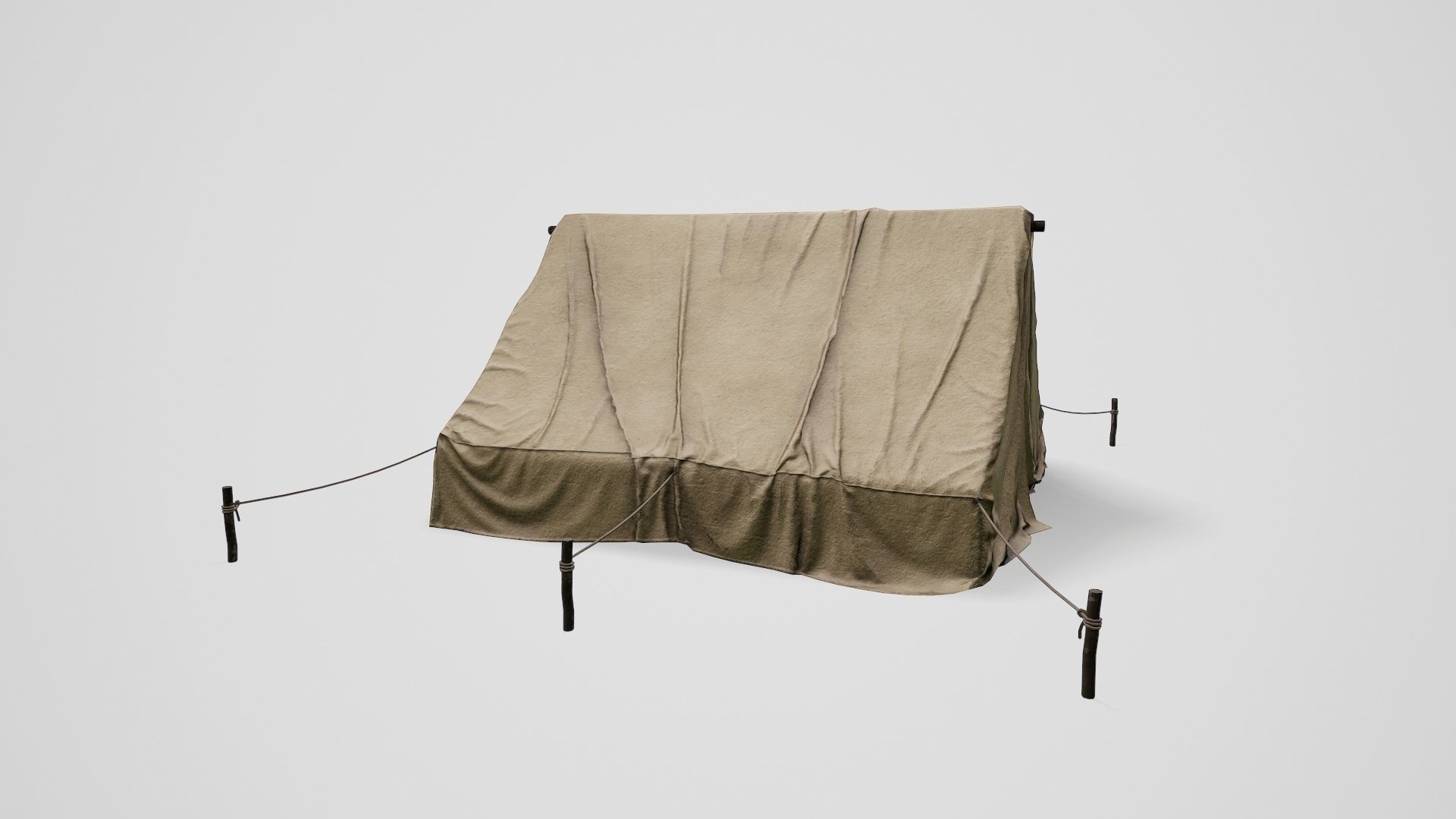 Camp Tent Desert Military  Low-poly 3D model_4