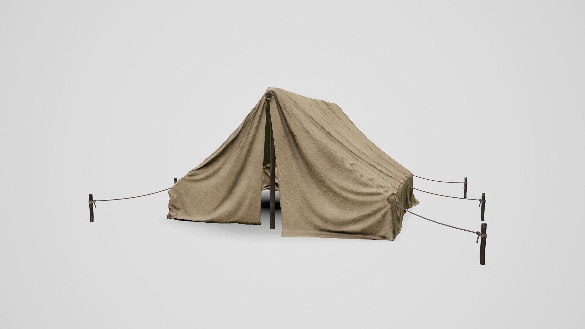 Camp Tent Desert Military  Low-poly 3D model_17