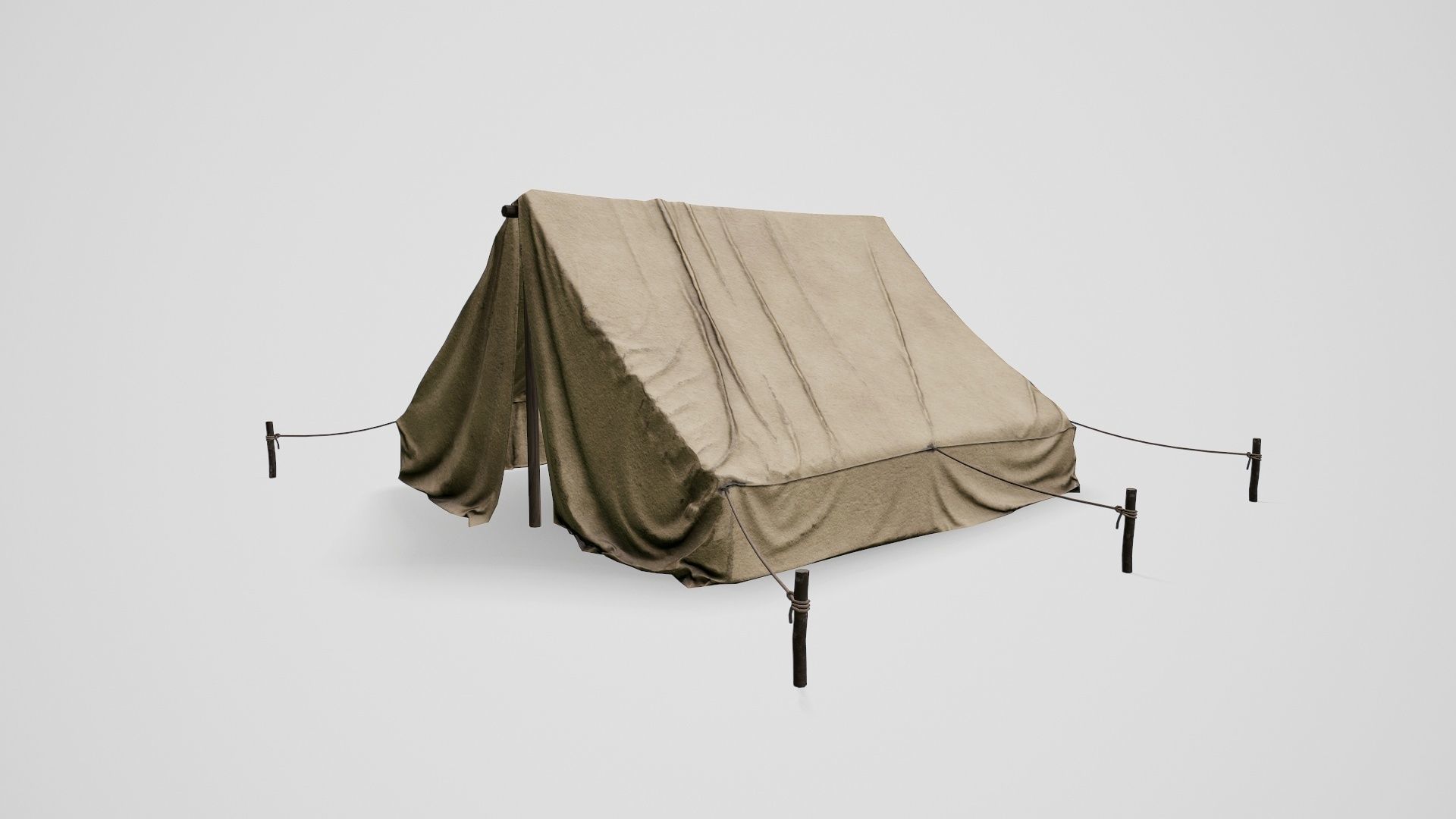 Camp Tent Desert Military  Low-poly 3D model_9