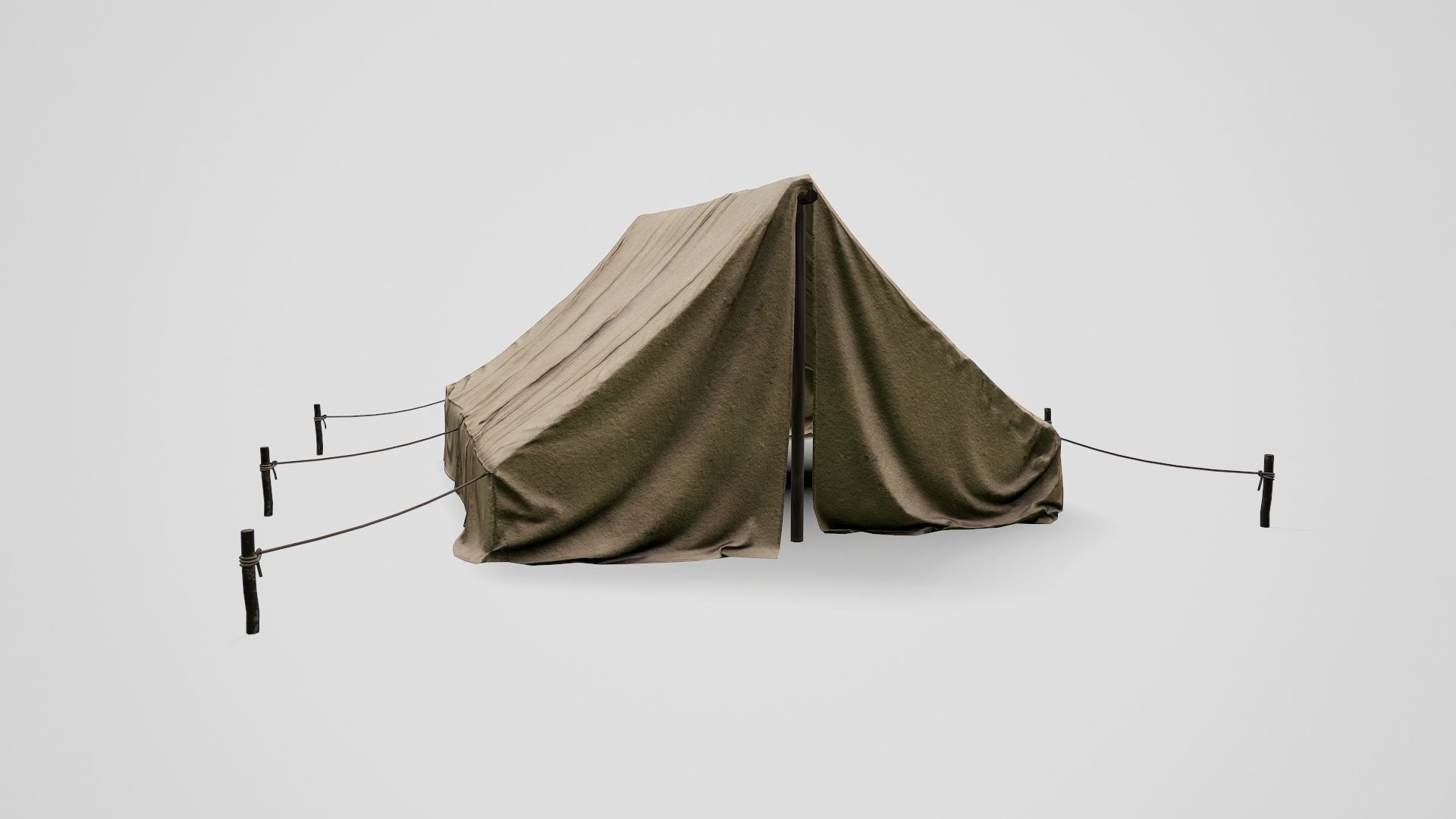 Camp Tent Desert Military  Low-poly 3D model_6