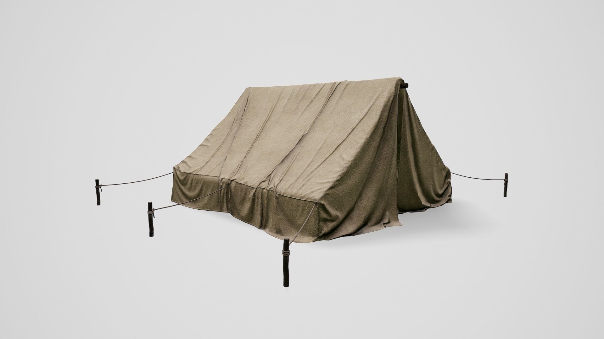 Camp Tent Desert Military  Low-poly 3D model_5