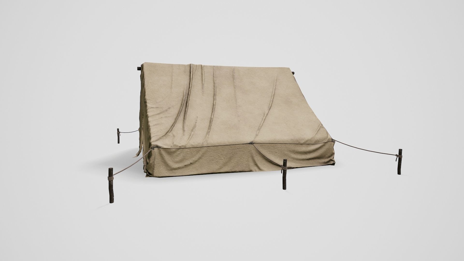 Camp Tent Desert Military  Low-poly 3D model_10