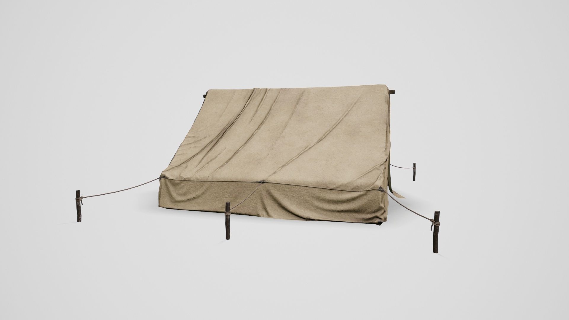 Camp Tent Desert Military  Low-poly 3D model_12