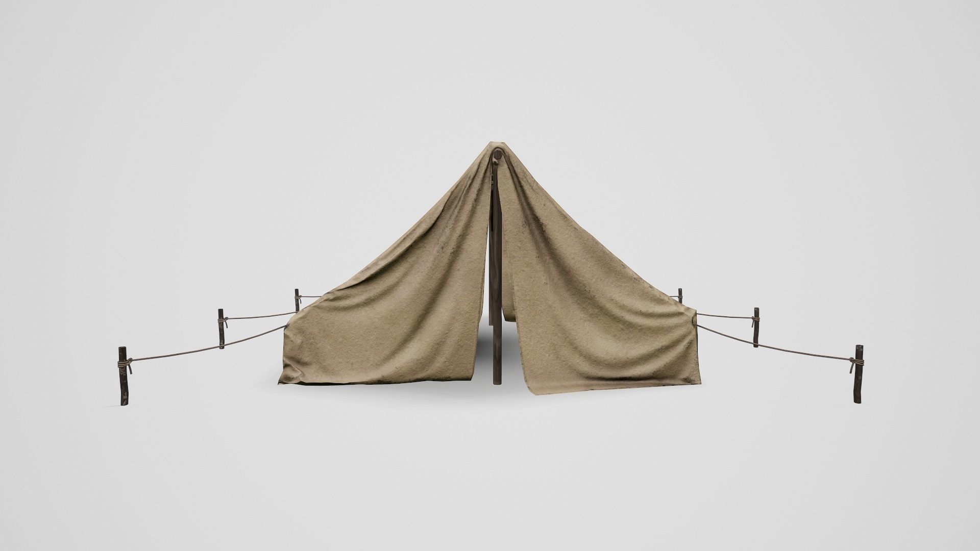 Camp Tent Desert Military  Low-poly 3D model_16