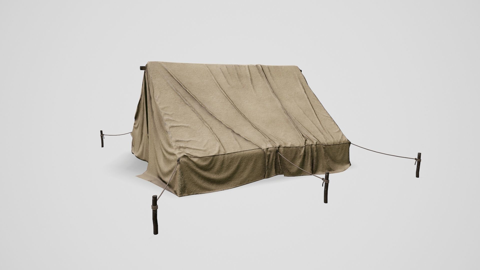 Camp Tent Desert Military  Low-poly 3D model_2