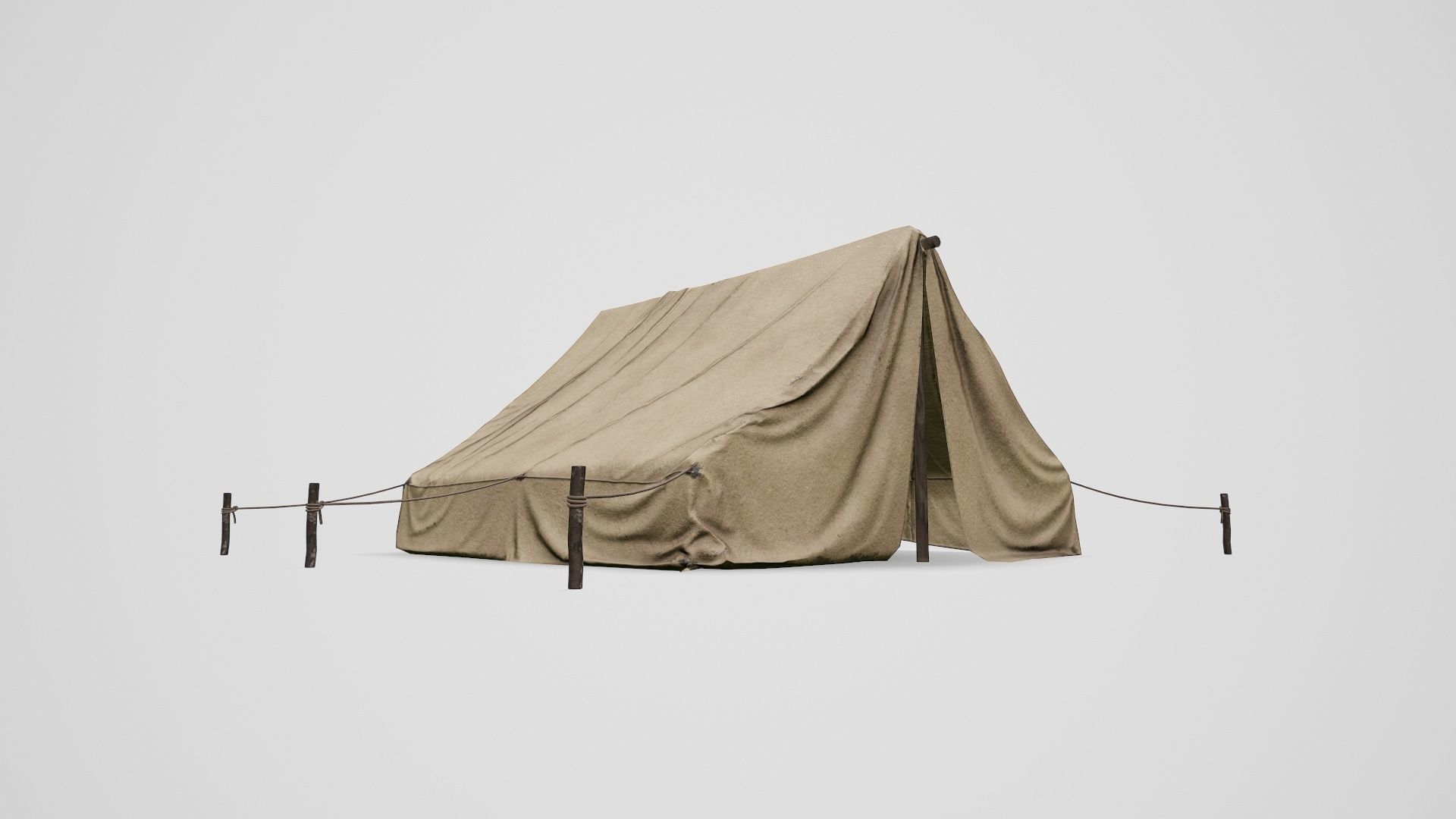 Camp Tent Desert Military  Low-poly 3D model_30