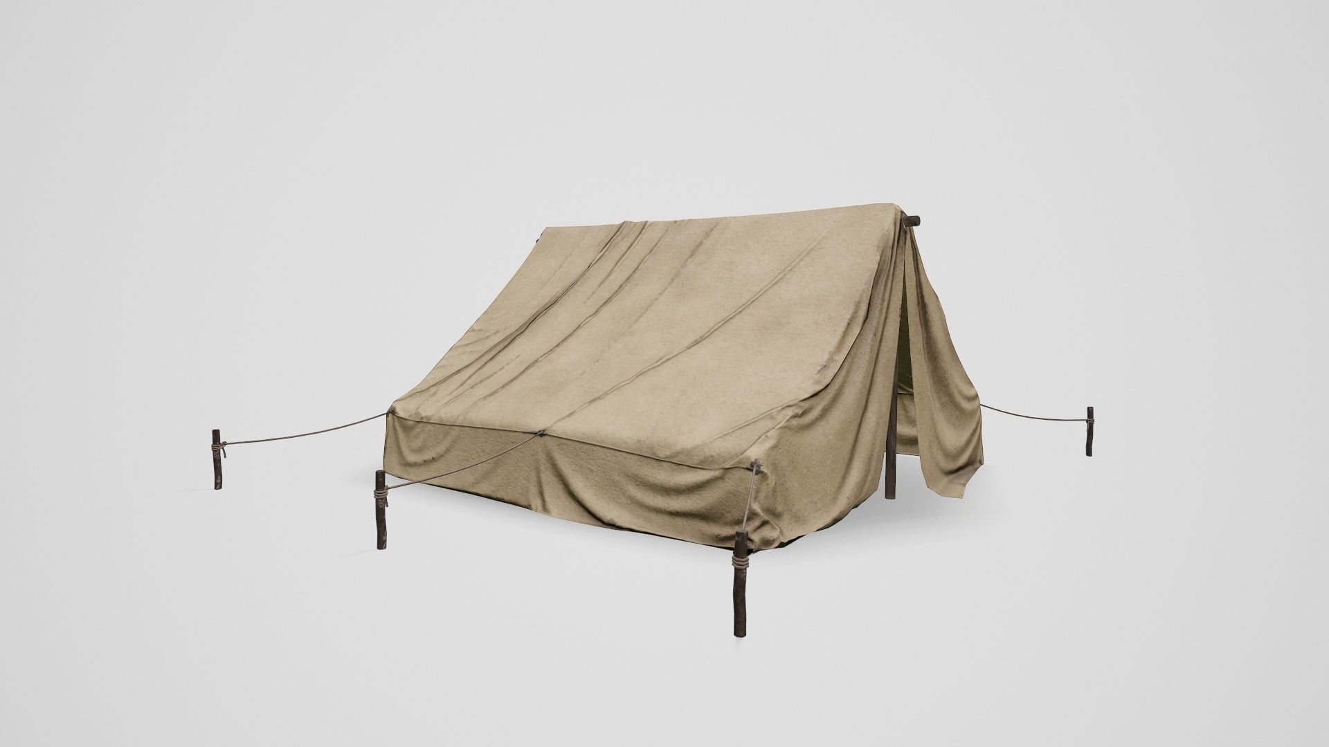 Camp Tent Desert Military  Low-poly 3D model_13