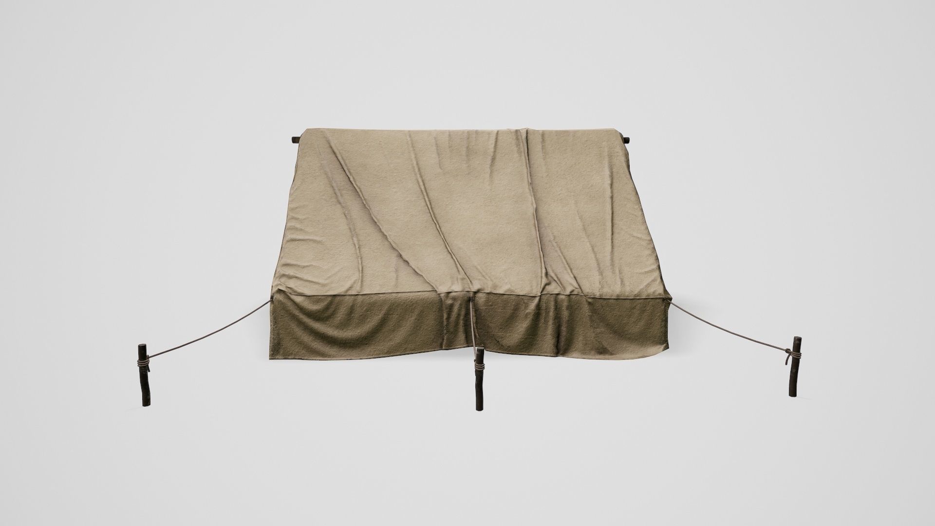 Camp Tent Desert Military  Low-poly 3D model_3