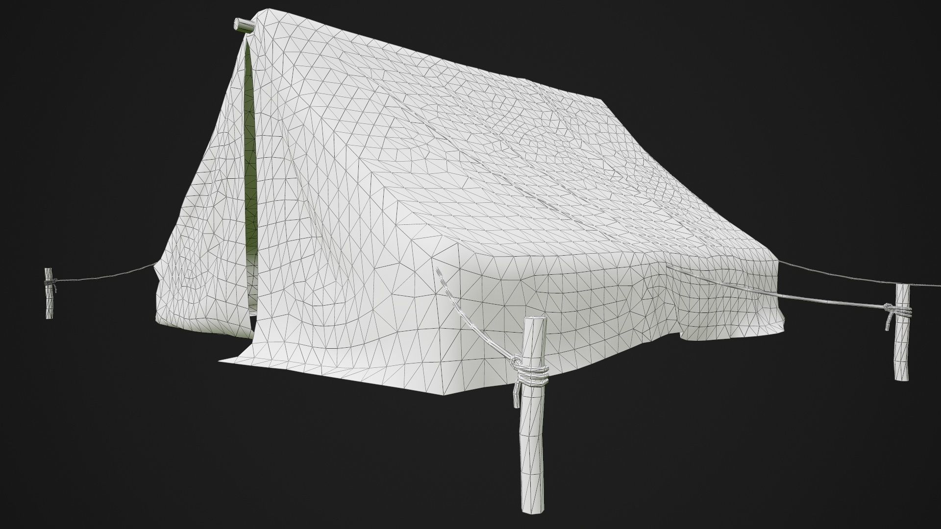 Camp Tent Desert Military  Low-poly 3D model_36