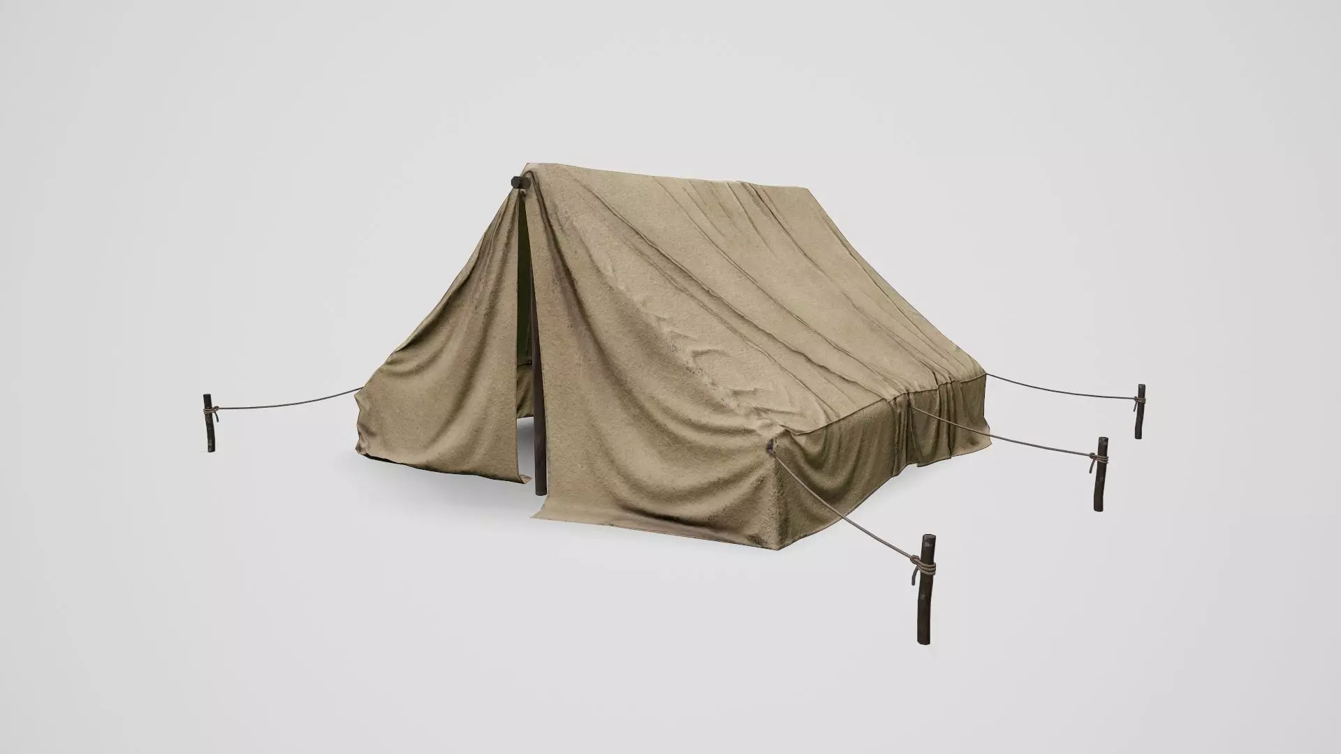 Camp Tent Desert Military  Low-poly 3D model_0