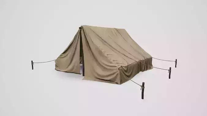 Camp Tent Desert Military  Low-poly 3D model