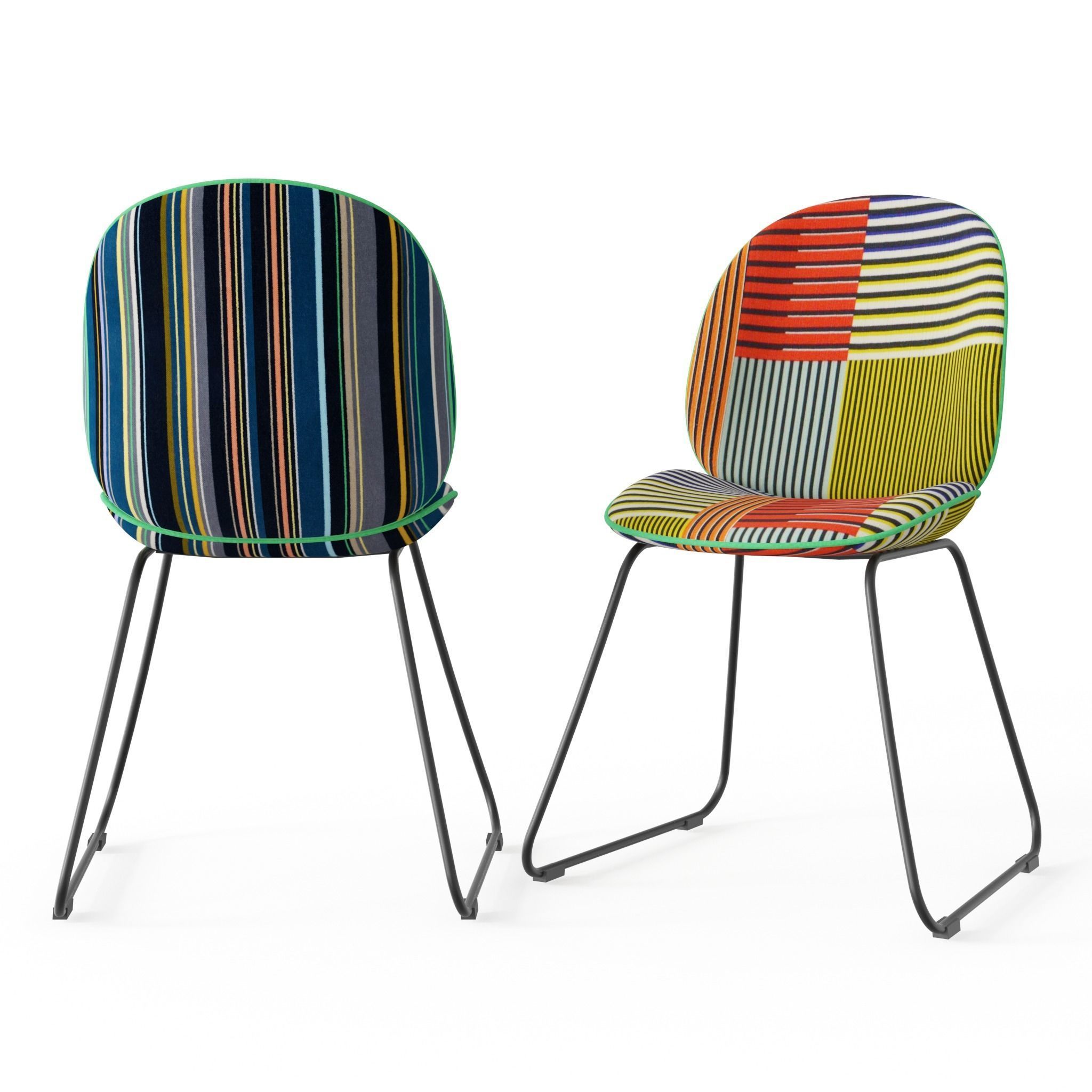 Dinette table with glass top Low-poly 3D model_3