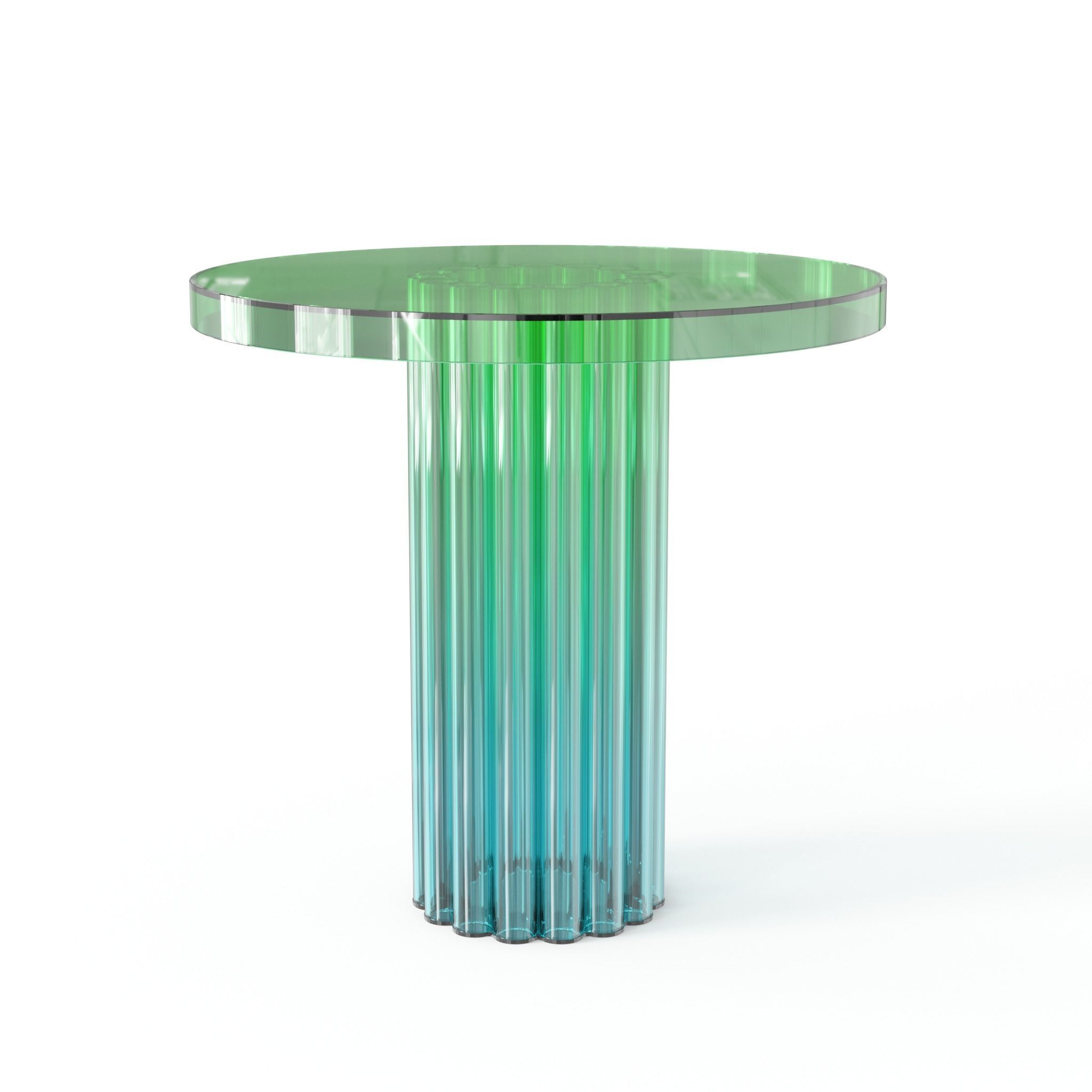 Dinette table with glass top Low-poly 3D model_1