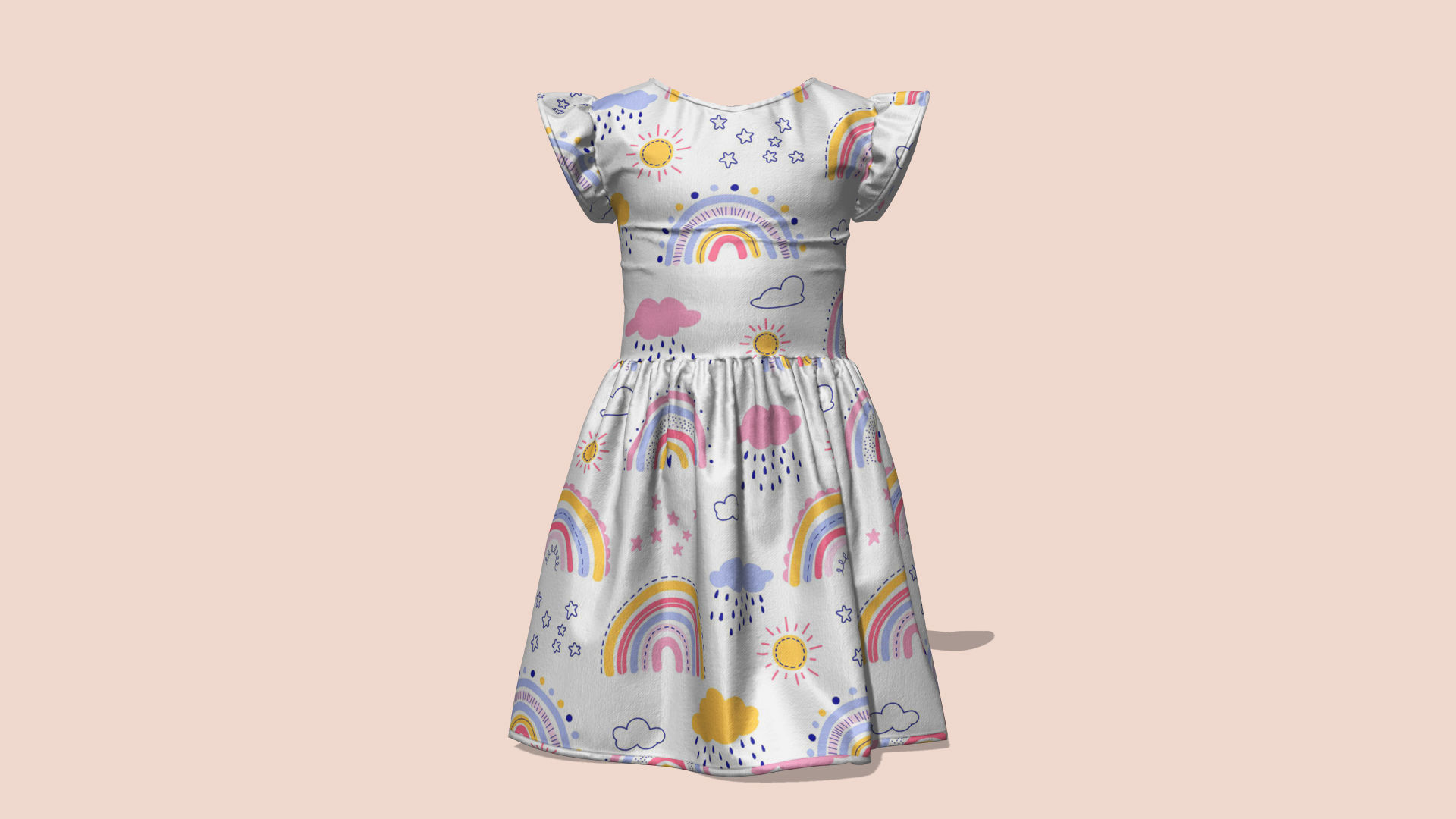Girl Dress Marvelous Designer 3D model_9