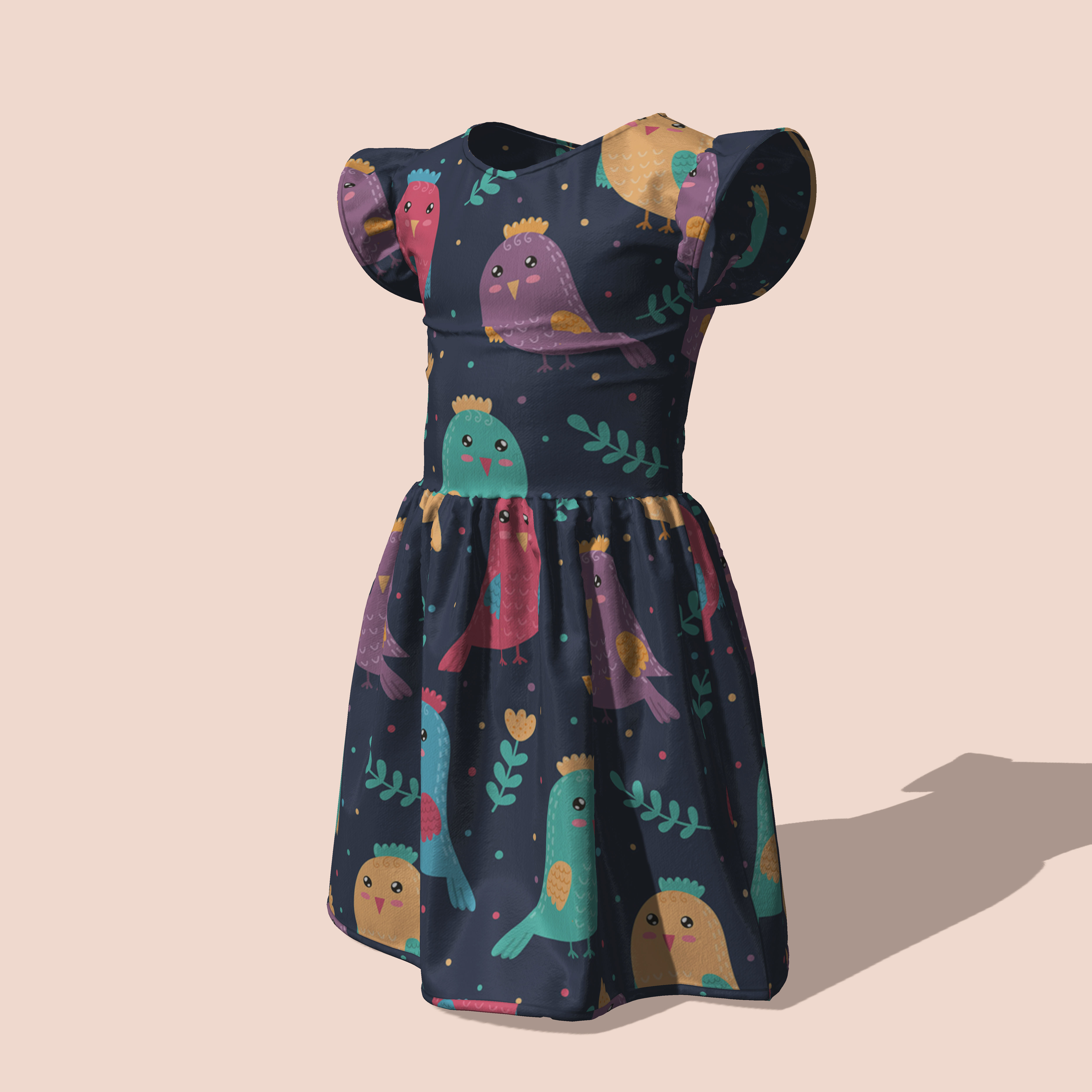 Girl Dress Marvelous Designer 3D model_8