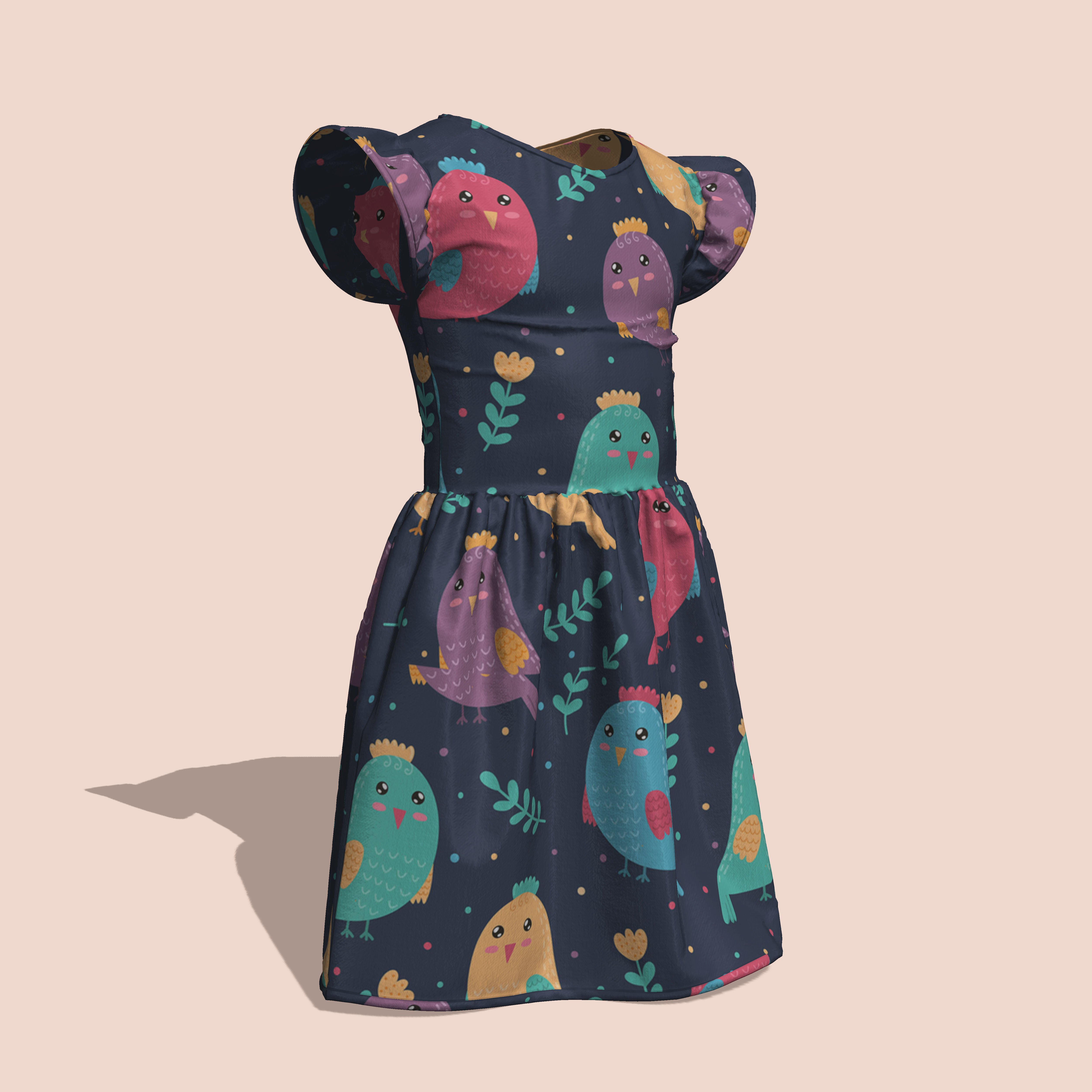 Girl Dress Marvelous Designer 3D model_5