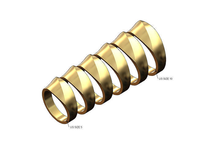 Geometric edge fashion ring Us sizes 5to10 3D print model