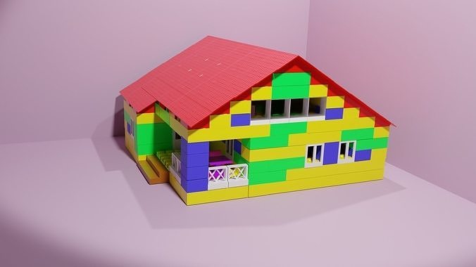 Constructor 15 universal pieces to create any objects Low-poly 3D model