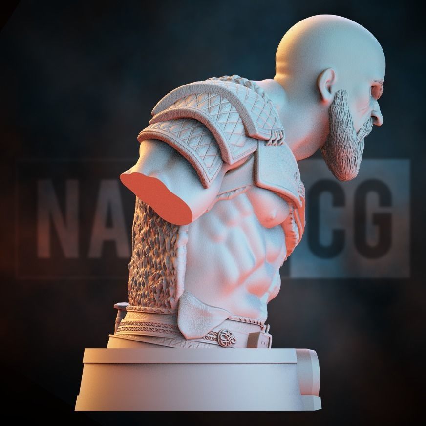Fan Art Kratos - God of War - BUST 3D print model_8
