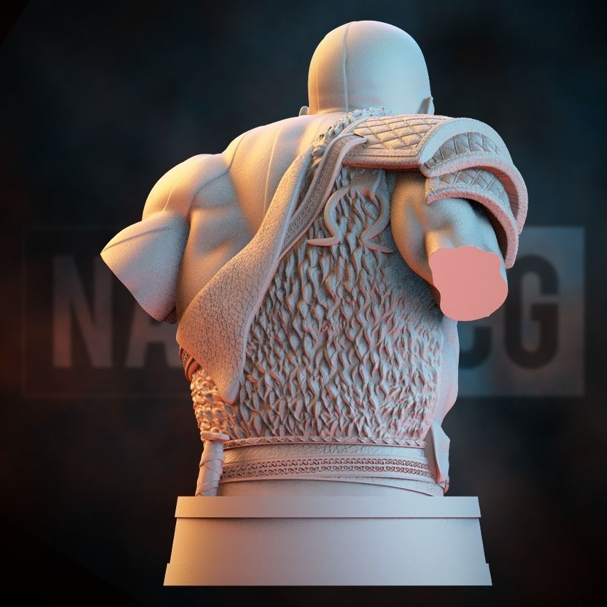 Fan Art Kratos - God of War - BUST 3D print model_6