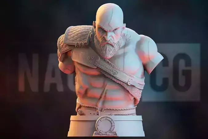 Fan Art Kratos - God of War - BUST 3D print model