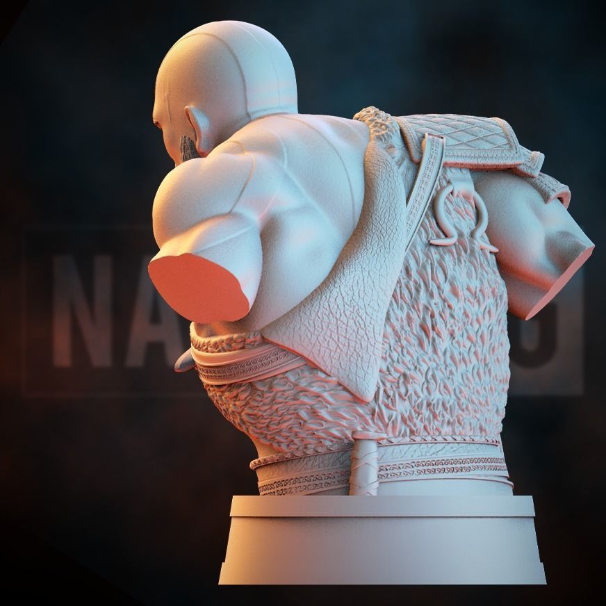 Fan Art Kratos - God of War - BUST 3D print model_5