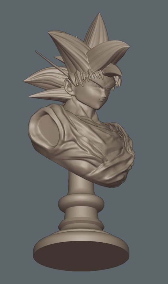 Dragonball Son Goku bust - STL 3d printing file 3D print model_16