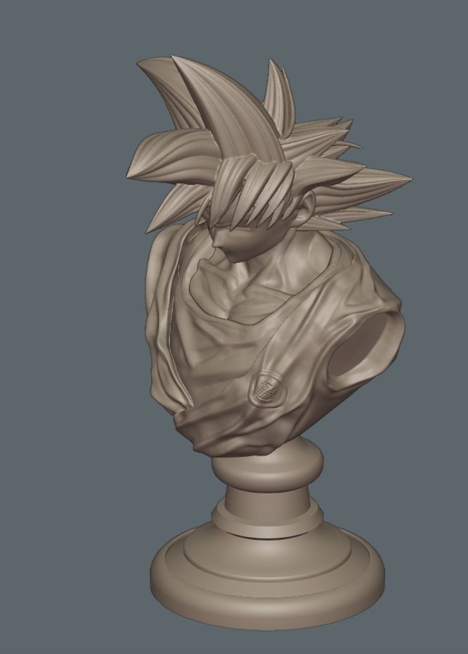 Dragonball Son Goku bust - STL 3d printing file 3D print model_15