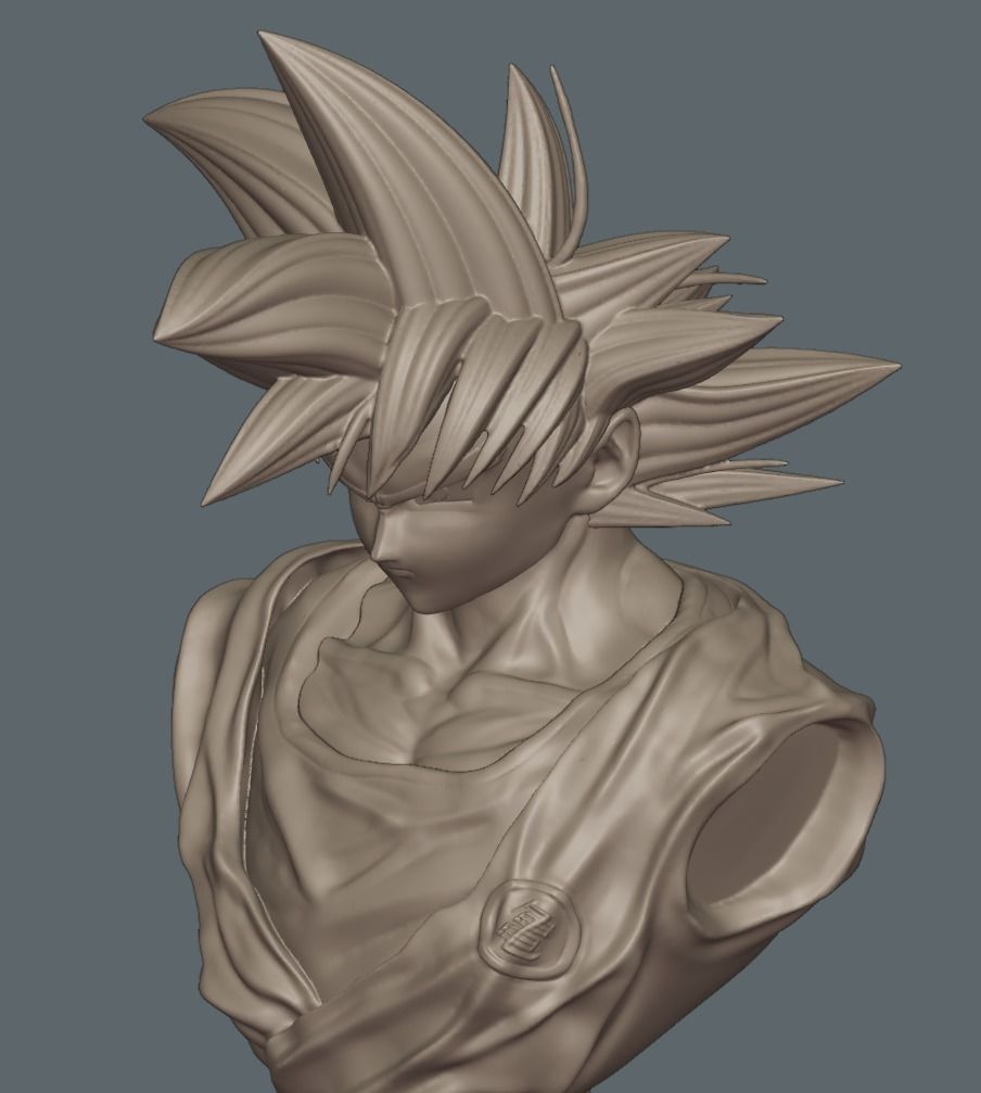 Dragonball Son Goku bust - STL 3d printing file 3D print model_19