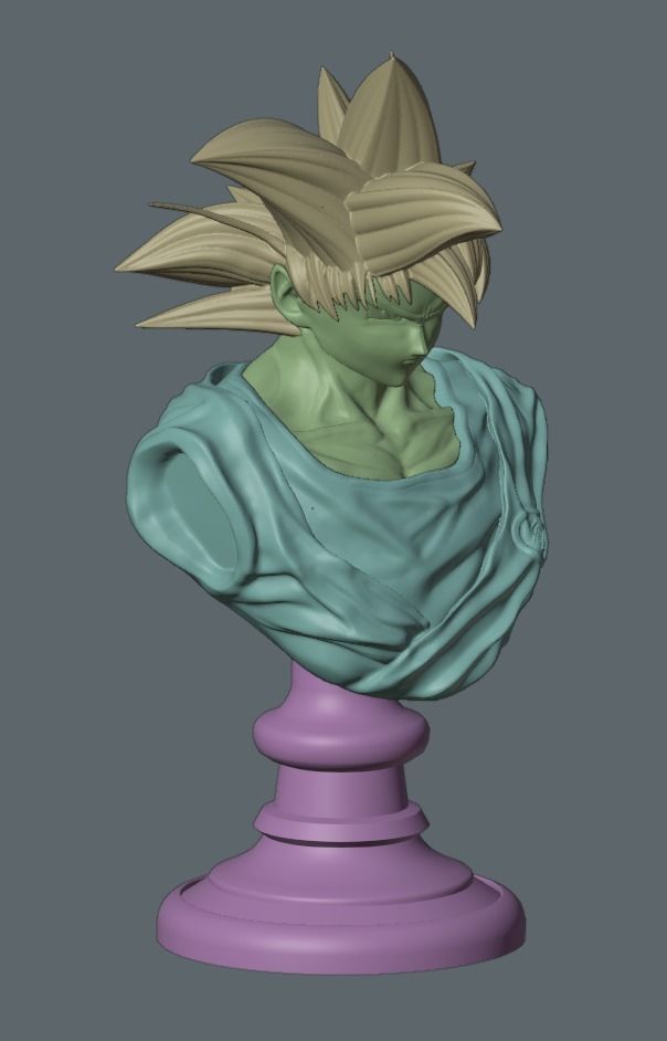 Dragonball Son Goku bust - STL 3d printing file 3D print model_11