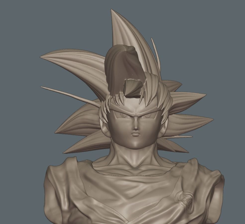Dragonball Son Goku bust - STL 3d printing file 3D print model_18