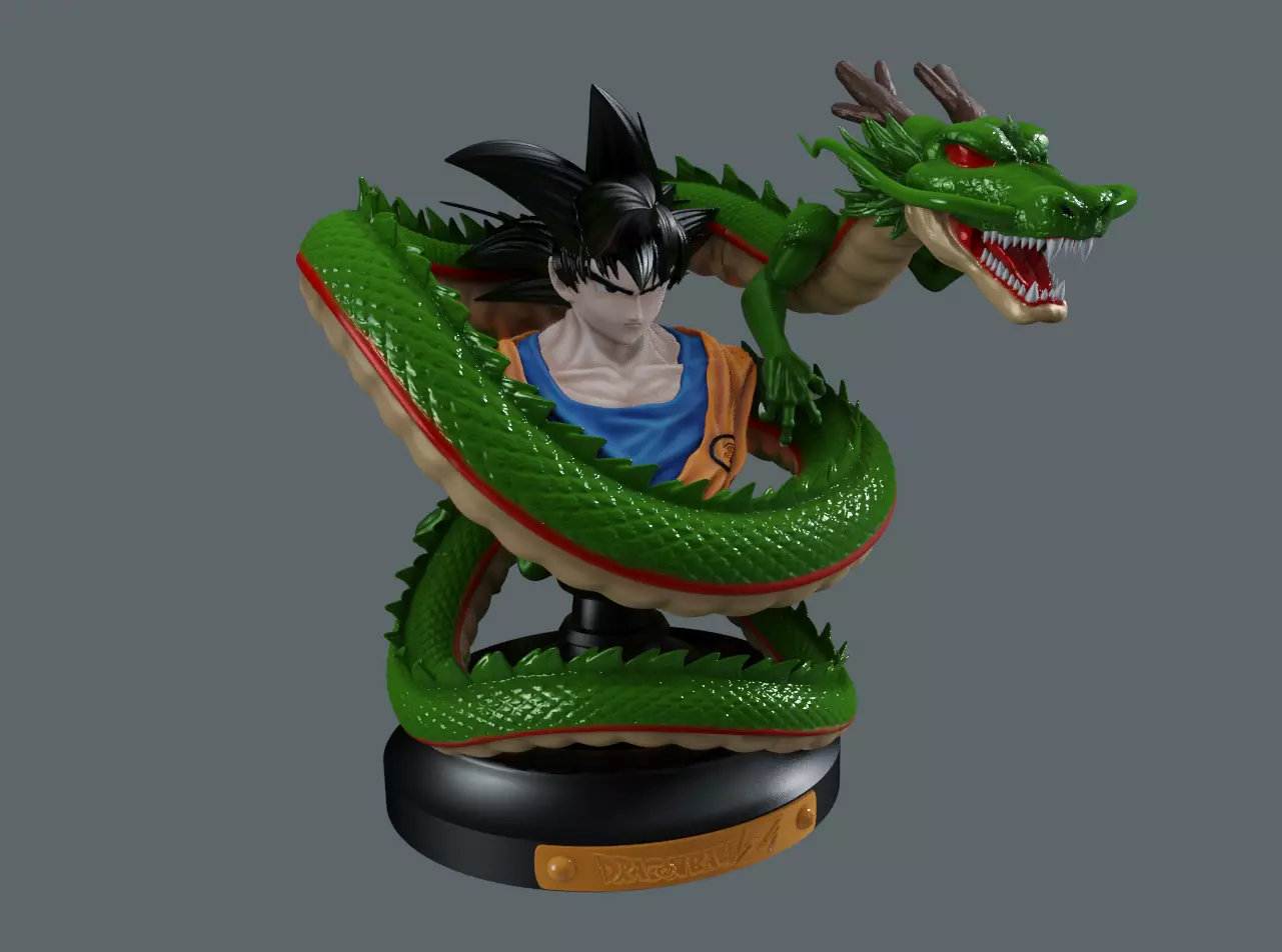 Dragonball Son Goku bust - STL 3d printing file 3D print model_0