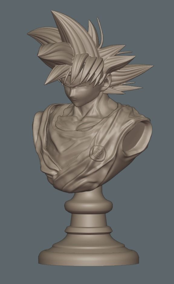 Dragonball Son Goku bust - STL 3d printing file 3D print model_14