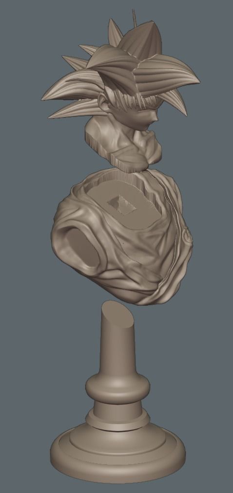 Dragonball Son Goku bust - STL 3d printing file 3D print model_25