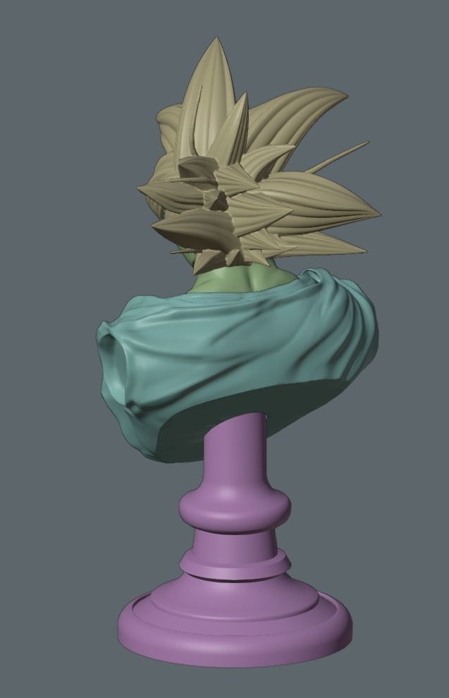 Dragonball Son Goku bust - STL 3d printing file 3D print model_13