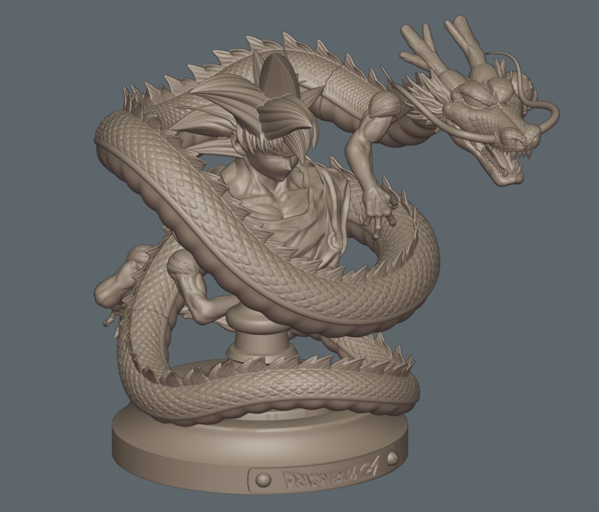 Dragonball Son Goku bust - STL 3d printing file 3D print model_33