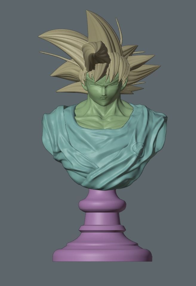Dragonball Son Goku bust - STL 3d printing file 3D print model_10