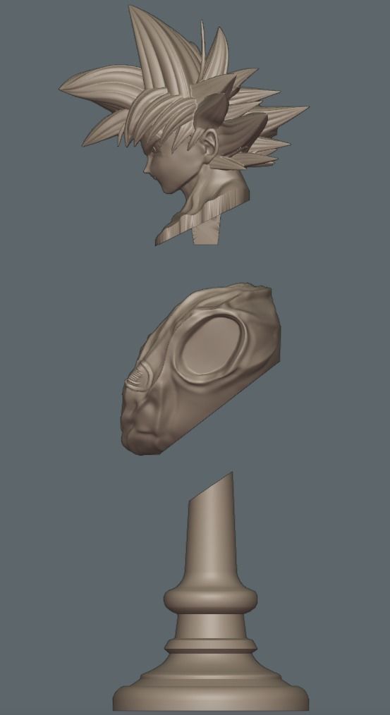 Dragonball Son Goku bust - STL 3d printing file 3D print model_22