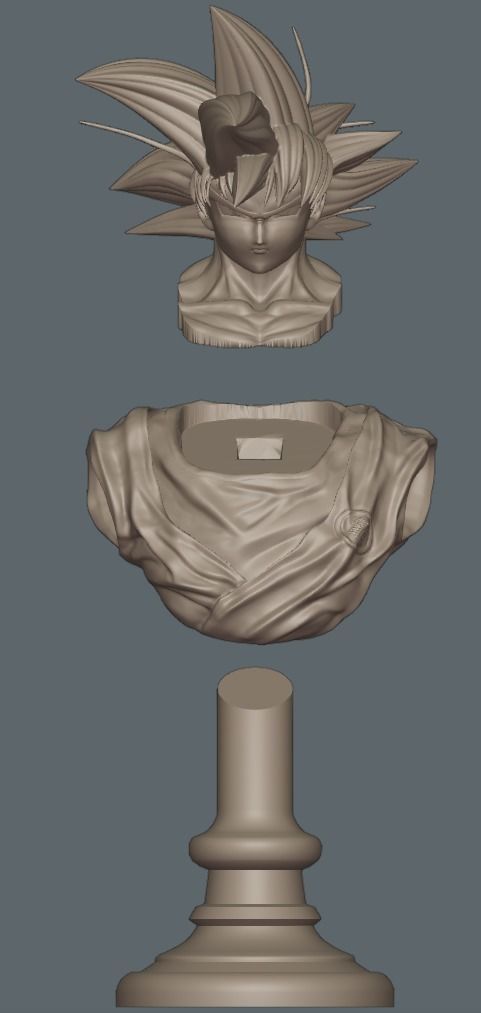 Dragonball Son Goku bust - STL 3d printing file 3D print model_21