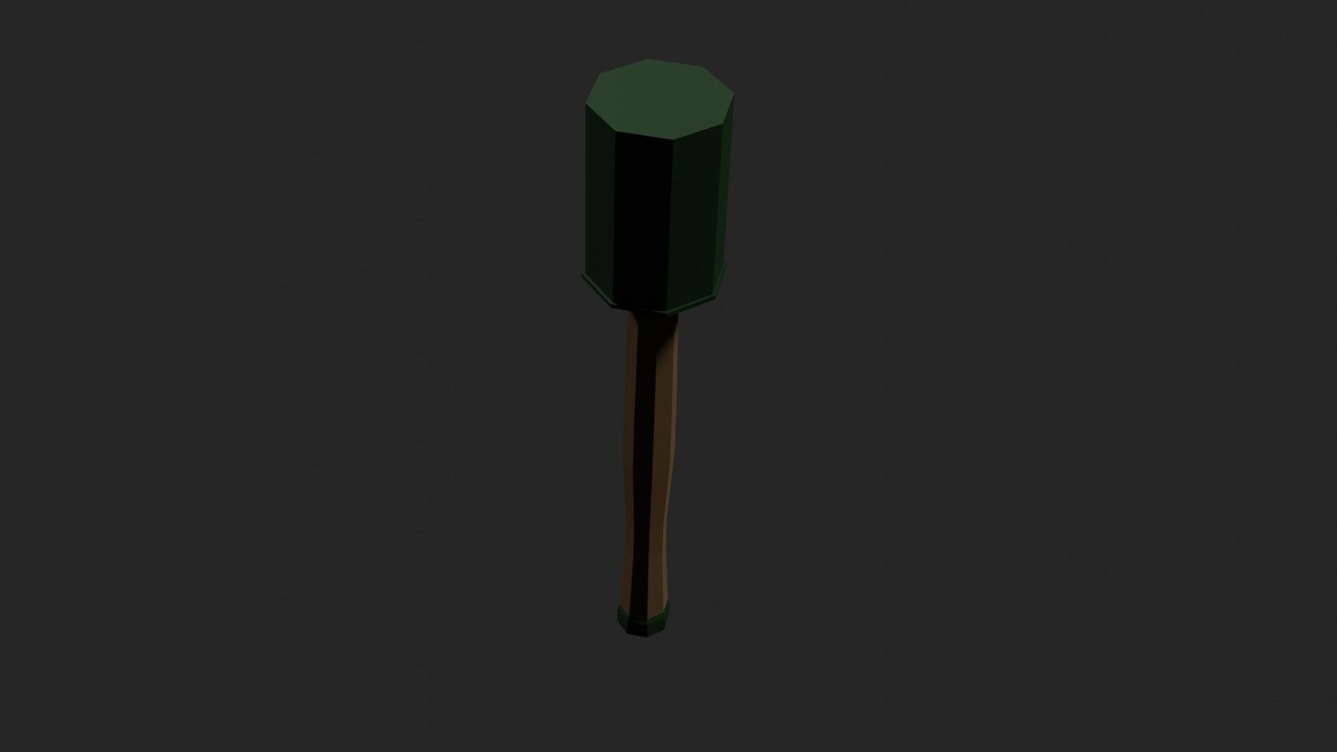 Lowpoly German Stickgrenade Low-poly 3D model_20
