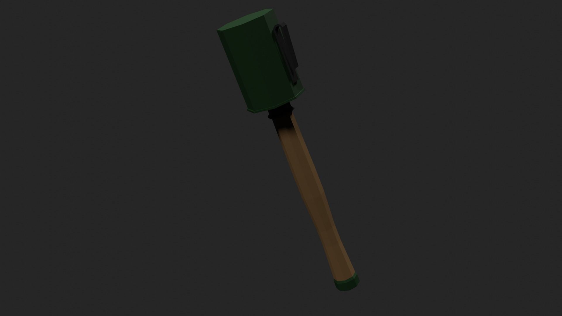 Lowpoly German Stickgrenade Low-poly 3D model_28