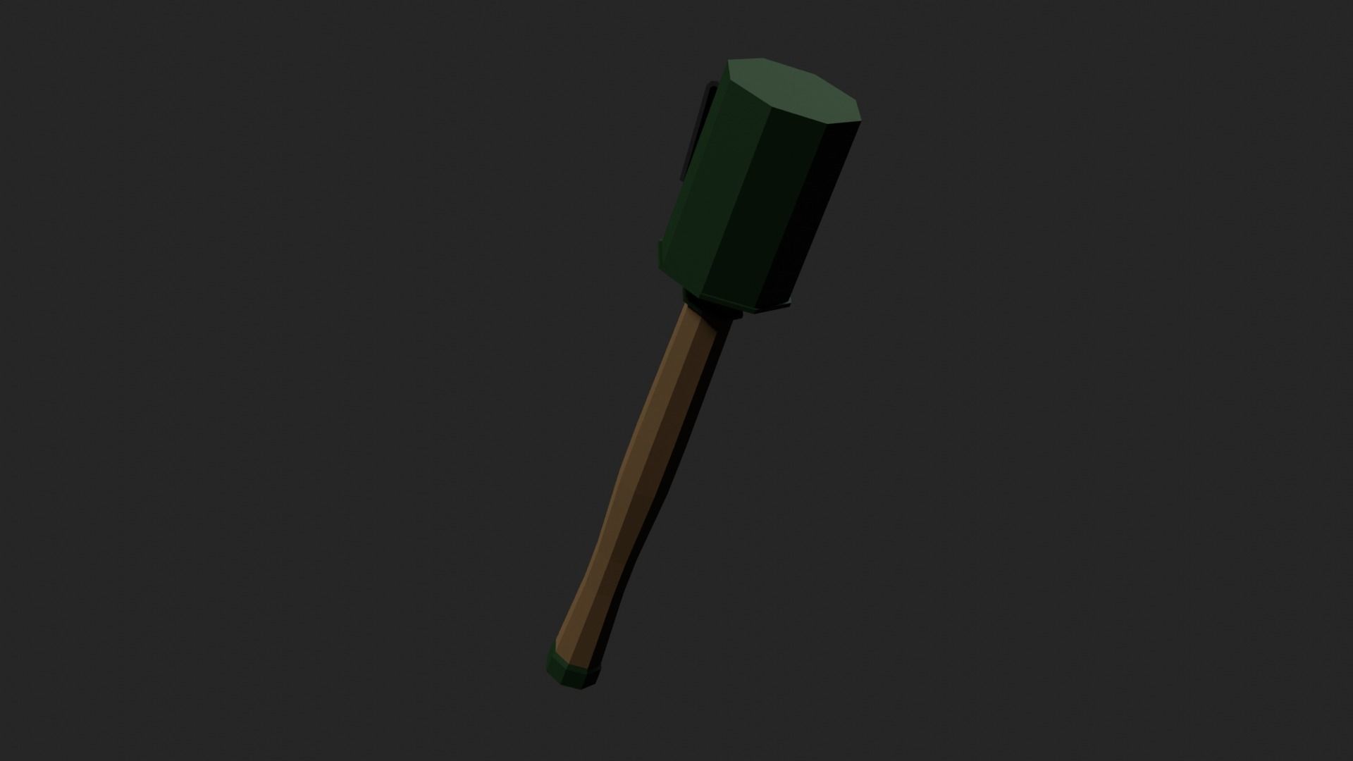 Lowpoly German Stickgrenade Low-poly 3D model_16