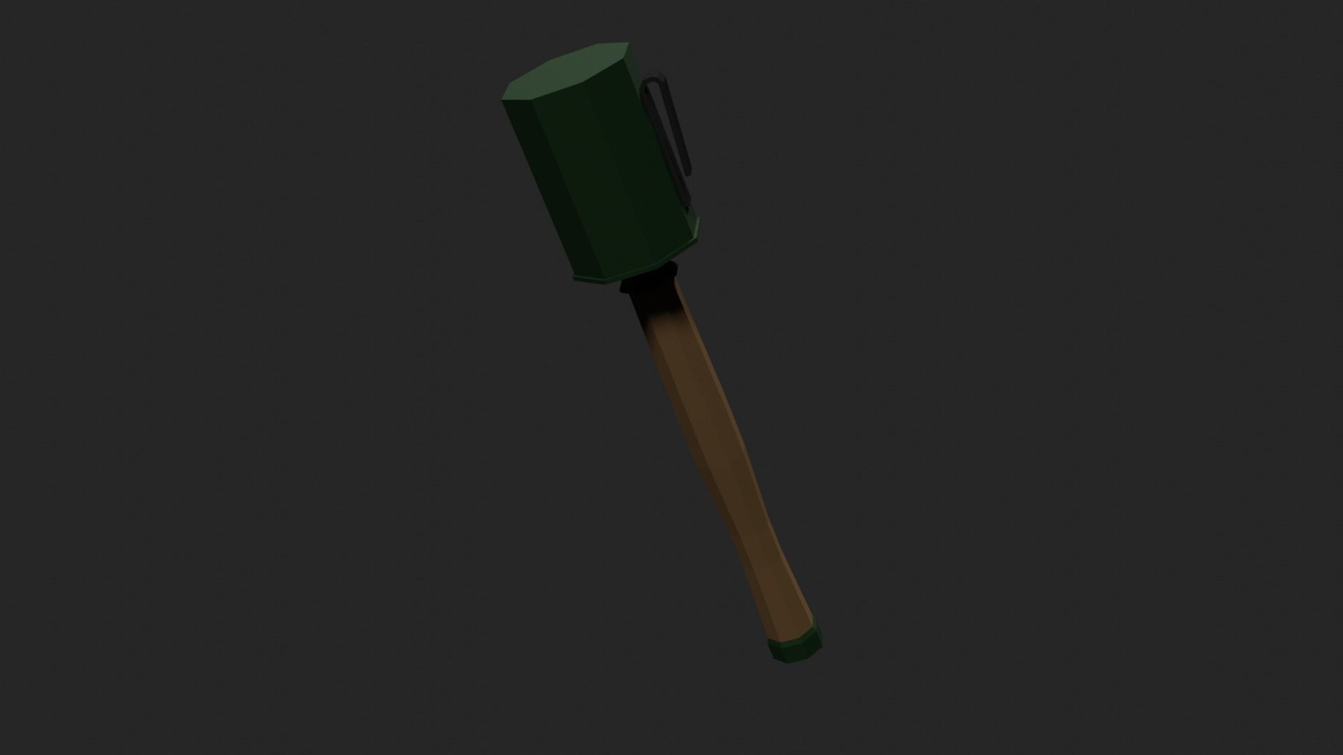 Lowpoly German Stickgrenade Low-poly 3D model_26