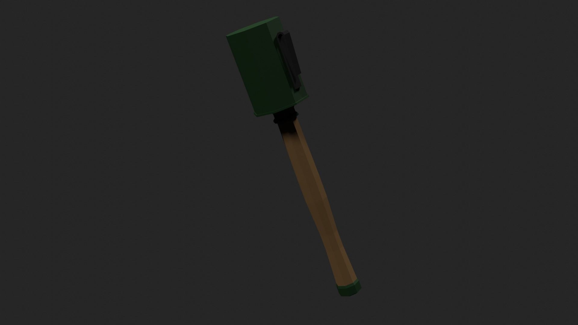 Lowpoly German Stickgrenade Low-poly 3D model_4