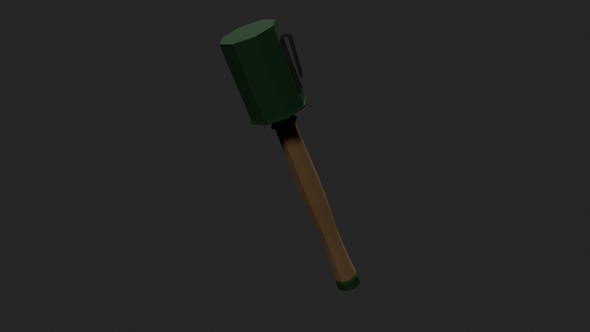 Lowpoly German Stickgrenade Low-poly 3D model_2