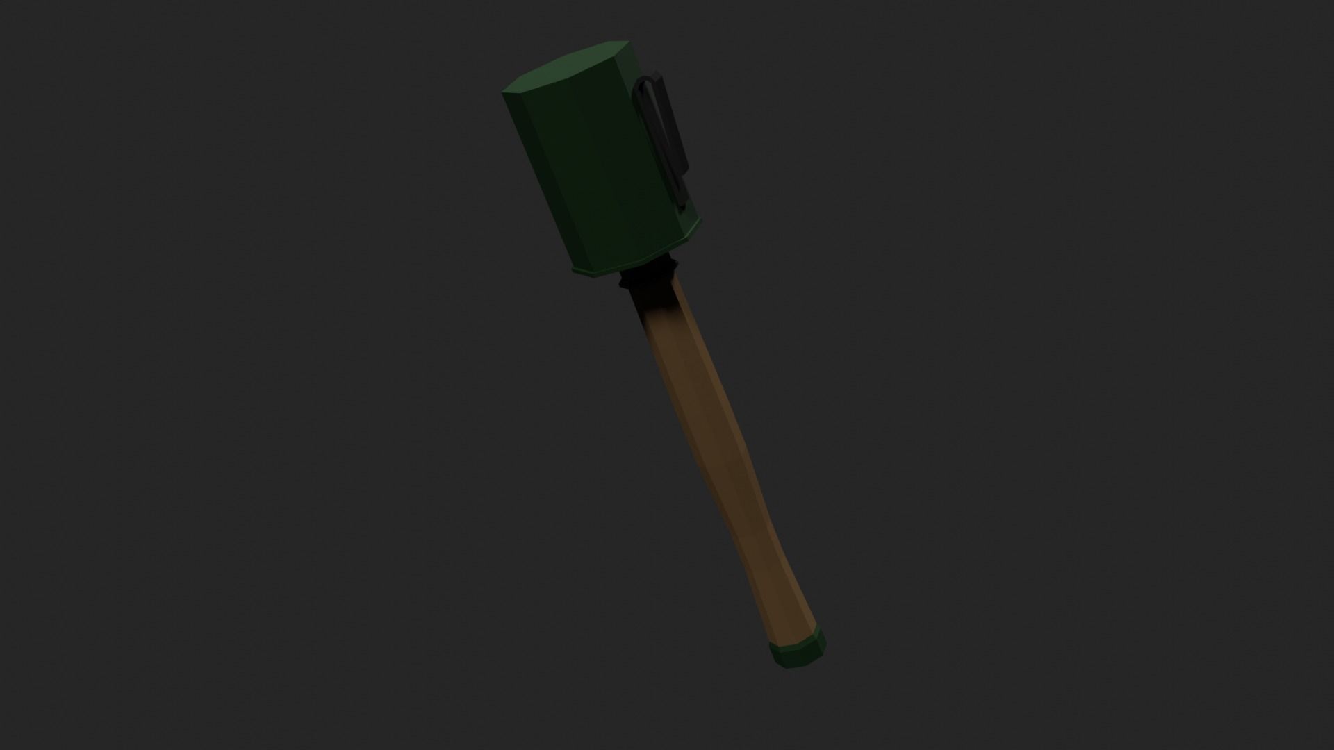Lowpoly German Stickgrenade Low-poly 3D model_3